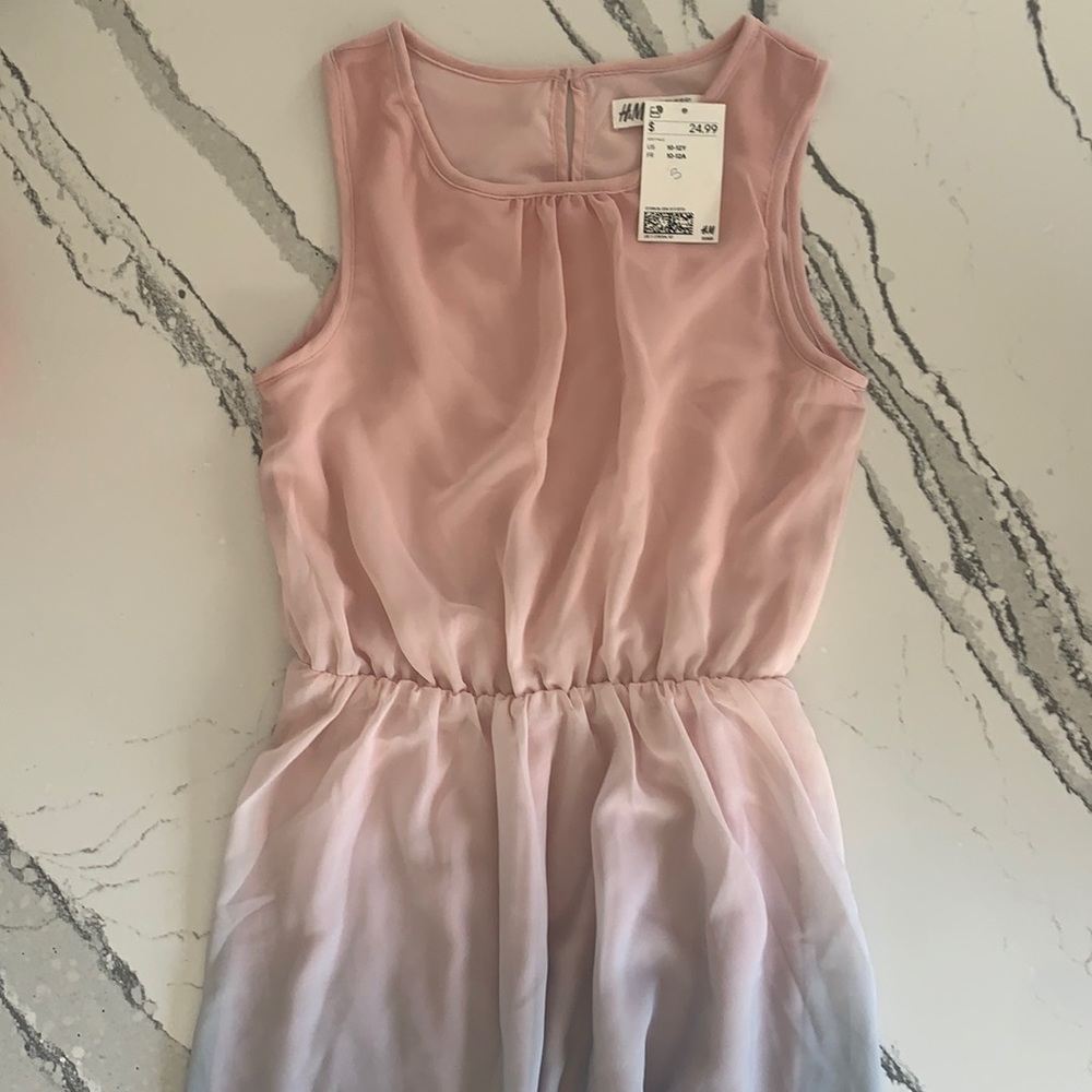 NWT pink and grey ombré dress size 10-12